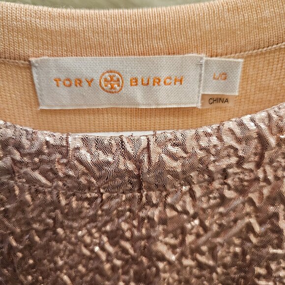 Tory Burch Floral Cloqué Front Merino Wool Sweater Dress Large Alabaster/Rose - Picture 4 of 4